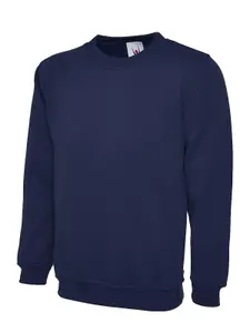 Uneek - Unisex Premium Sweatshirt/Jumper - 50% Polyester 50% Cotton - French Navy - Size XS