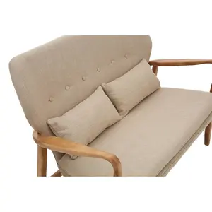 Interiors by Premier Birch Wood Frame 2 Seat Sofa, Comfy Padded Seat, Built to Last Bedroom Sofa, Easy to Clean Sofa