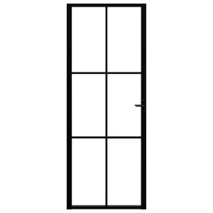 Berkfield Interior Door ESG Glass and Aluminium 76x201.5 cm Black