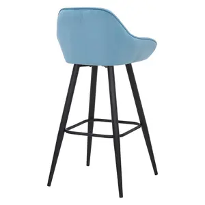 Hennen 76cm Bar Stool Black / Light Blue