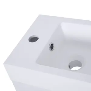 kleankin Bathroom Wash Basin Vanity With Ceramic Sink Base Cabinet Two Doors