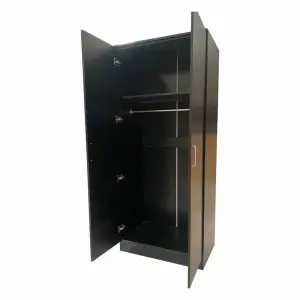 VENICE 2 door black 80cm wide wardrobe