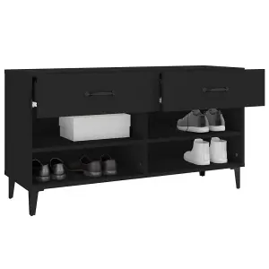 Berkfield Shoe Cabinet Black 102x35x55 cm Engineered Wood