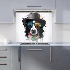 Border Collie Dog Premium Glass Kitchen Splashback W700mm x H750mm