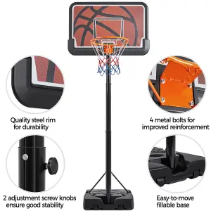 Yaheetech Portable Basketball Hoop and Stand 111cmL x 72cmW