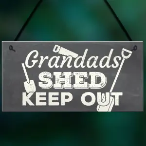 Red Ocean Grandads Shed Workshop Garage Hanging Garden Plaque Gifts For Grandad Dad Fathers Day