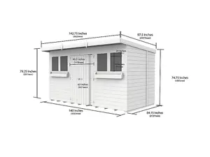 DIY Sheds 12x7 Pent Summer Shed Loglap