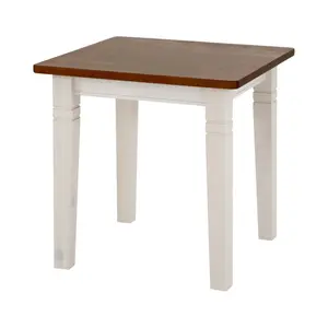 Pols Solid Wood Dining Table Stained and varnished white/Amber