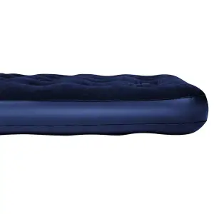 Inflatable Flocked Airbed with Built-in Foot Pump 188 x 99 x 28 cm