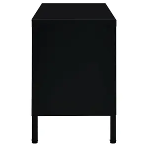 Berkfield TV Cabinet Black 90x30x44 cm Steel and Glass