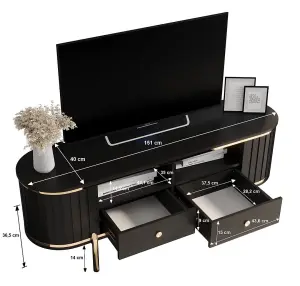 New York 151cm Television Stand in Crisp White - Elegant Media Unit with Textured Drawer Fronts and Metal Accents