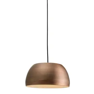 Luminosa Connery 1 Light Dome Ceiling Pendant Matt Bronze, E27