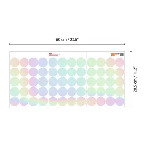 Walplus Polka Dots Holographic Kids Sticker Aluminium Film Silver