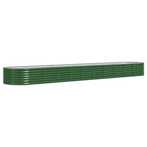 Berkfield Garden Planter Powder-coated Steel 440x80x36 cm Green