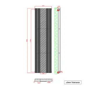 Right Radiators Vertical Radiator Double Flat Panel Central Heating Radiator with Mirror White 1800 x 417mm