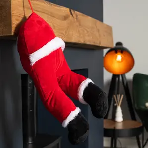 40cm Battery Operated Animated Door Hanging Santa Legs Decoration