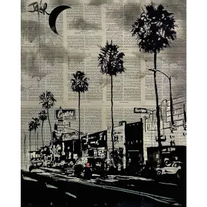 Loui Jover The Palms Canvas Print Black/White (80cm x 60cm)