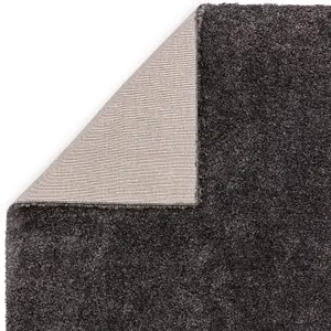 Modern Charcoal Shaggy Plain Easy To Clean Dining Room Rug-200cm X 290cm