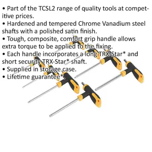 Premium 8 Piece T-Handle TRX-Star Key Set with Comfort Grip for T10 to T50 Sizes