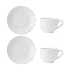 Mikasa Chalk Set of 2 Espresso Cups & Saucers