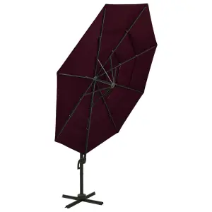 Berkfield 4-Tier Parasol with Aluminium Pole Bordeaux Red 3x3 m