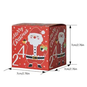 Christmas Advent Calendar New Gift Candy Box 7cm Christmas Candy Box 1-24 Digital Packaging