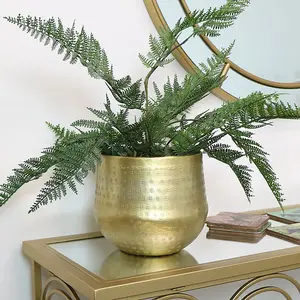 Melody Maison Small Round Gold Patterned Planter