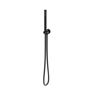 Emilia Matt Black Round Single Function Shower Handset with Holder