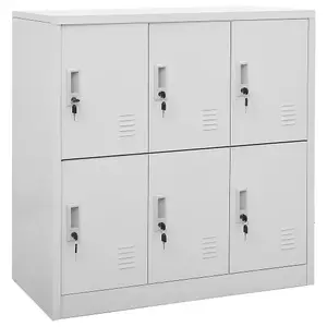 Berkfield Locker Cabinets 2 pcs Light Grey 90x45x92.5 cm Steel