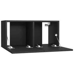 Berkfield TV Cabinets 4 pcs Black 60x30x30 cm Engineered Wood