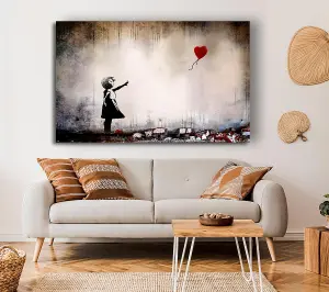 Heart Balloon Canvas Print Wall Art - Medium 20 x 32 Inches