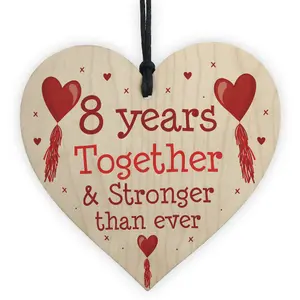 8th Anniversary Gift Wood Heart Perfect Gift For Husband And Wife Him Her Keepsake