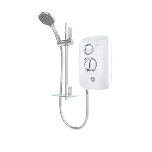 Triton T80 Easi-Fit Plus Gloss White Chrome effect Manual Electric Shower, 9.5kW