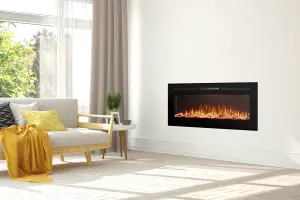 Adam Orlando Inset / Wall Mounted Electric Fire, 50 Inch