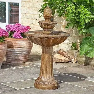 Queensbury Solar Water Fountain Rustic Water Feature Garden Solar Water Ornaments