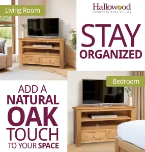 Hallowood Furniture Waverly Oak 2 Drawer Corner TV Unit