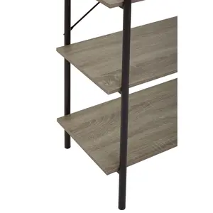 Interiors By Premier Versatile Five Tier Grey Oak Shelf Unit, Ample Storage Shelving Unit, Sturdy And Durable tall Cupboards