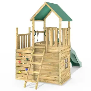 Rebo Modular Wooden Climbing Frame Adventure Playset - M8 plus Ramp