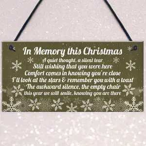 Red Ocean Memorial Christmas Plaque In Memory Of Mum Dad Nan Grandad Hanging Christmas Tree Decoration Sign Gifts