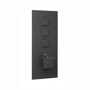 ENKI Milan Black Square 3-Outlet Solid Brass Thermostatic Triple Shower Valve TSV074