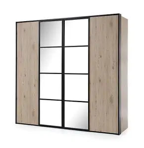 Glass Loft 4 Door Wardrobe Modern Storage with Sleek Glass Design