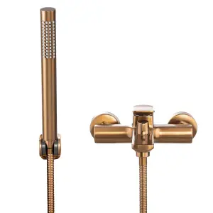 Wall Mounted Bath Tap Copper Bronze NERI PLUS with Shower