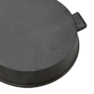 24cm Dia Black Frying Pans Round Cast Iron Grill Pan