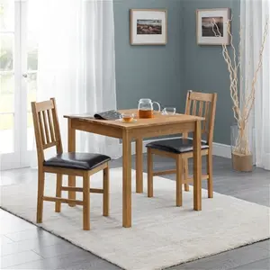 Carmel Solid Wood Dining Table Three Posts Table Base Colour: Oak