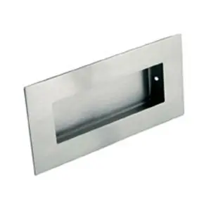 Low Profile Recessed Flush Pull 102 x 51mm 10mm Depth Satin Stainless Steel