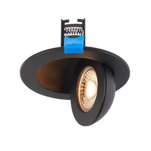 Luminosa Shield360 4CCT Tri Wattage Black IP44 8W Recessed Downlight Matt Black Paint