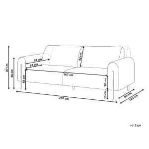 3 Seater Fabric Sofa Grey ASKIM