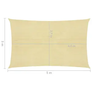 Berkfield Sunshade Sail 160 g/m2 Beige 3x5 m HDPE