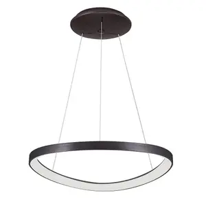 Luminosa Modern LED Hanging Pendant Coffee Brushed, Warm White 3000K 2640lm Dimmable