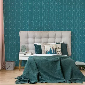 Superfresco Eternity Geometric Teal Wallpaper